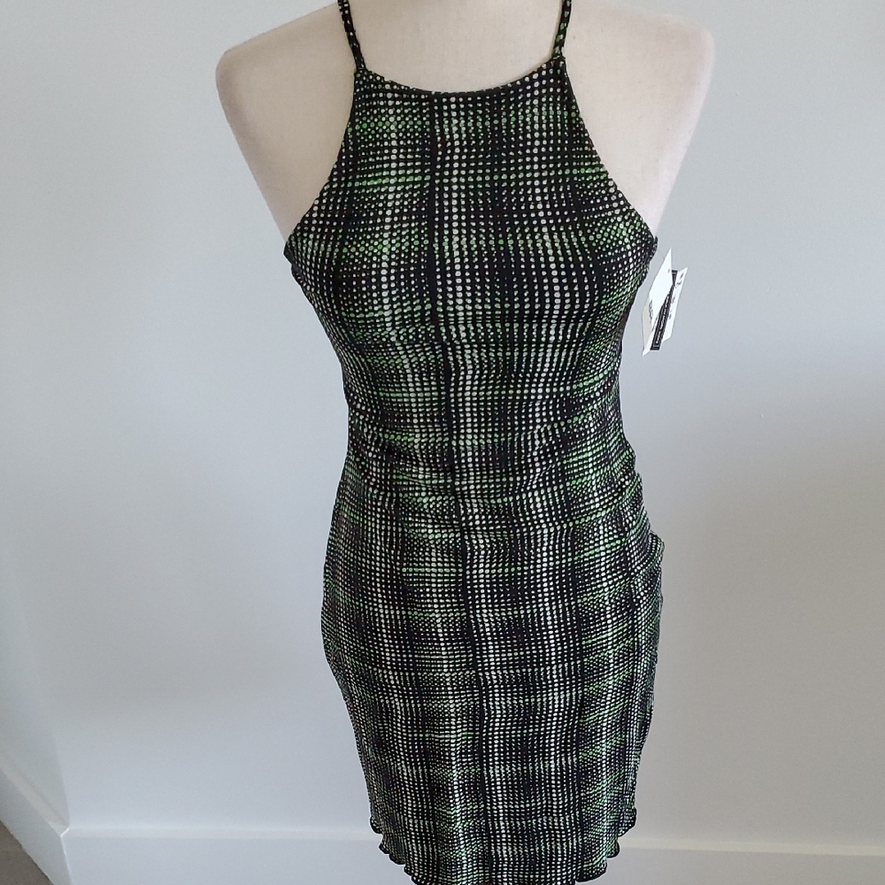 BP women’s Green /Wht/ black Sheath RacerbackDress  Size XS new with tags